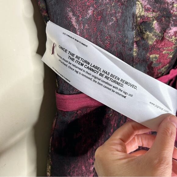 Kay Unger Layne Jacquard Column Formal Dress Lined Bow Side Slit Size 2 NWT - Picture 11 of 13